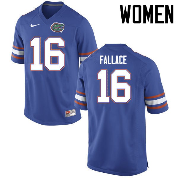 Florida Gators Women #16 Brian Fallace College Football Jerseys Blue